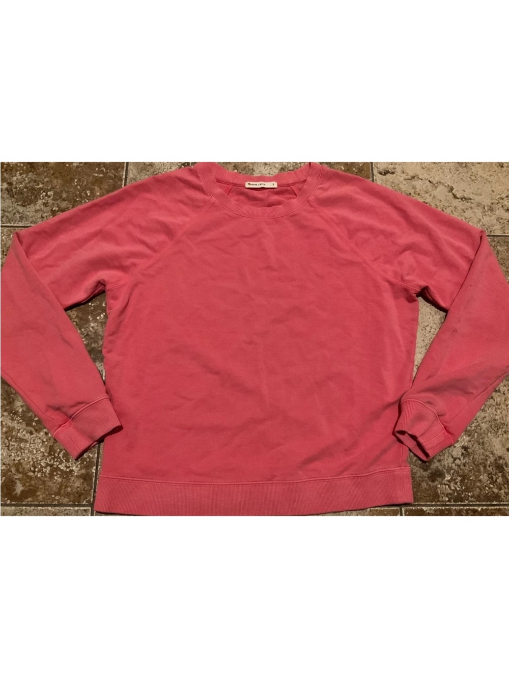 MARINE LAYER CREW SWEATSHIRT PINK TONE, SMALL